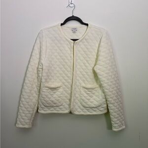 J. Crew Cream Teddy Jacket with Elegant Quilting
